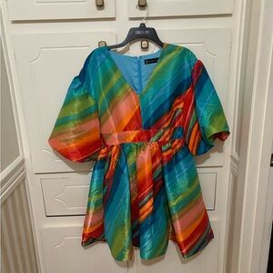 NWOT Multicolor New York and Company Balloon dress! 👗 Size Small BEAUTIFUL